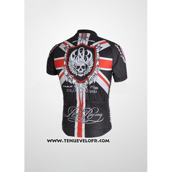 2010 Maillot Ciclismo Rock Racing Noir et Rouge Manches Courtes et Cuissard
